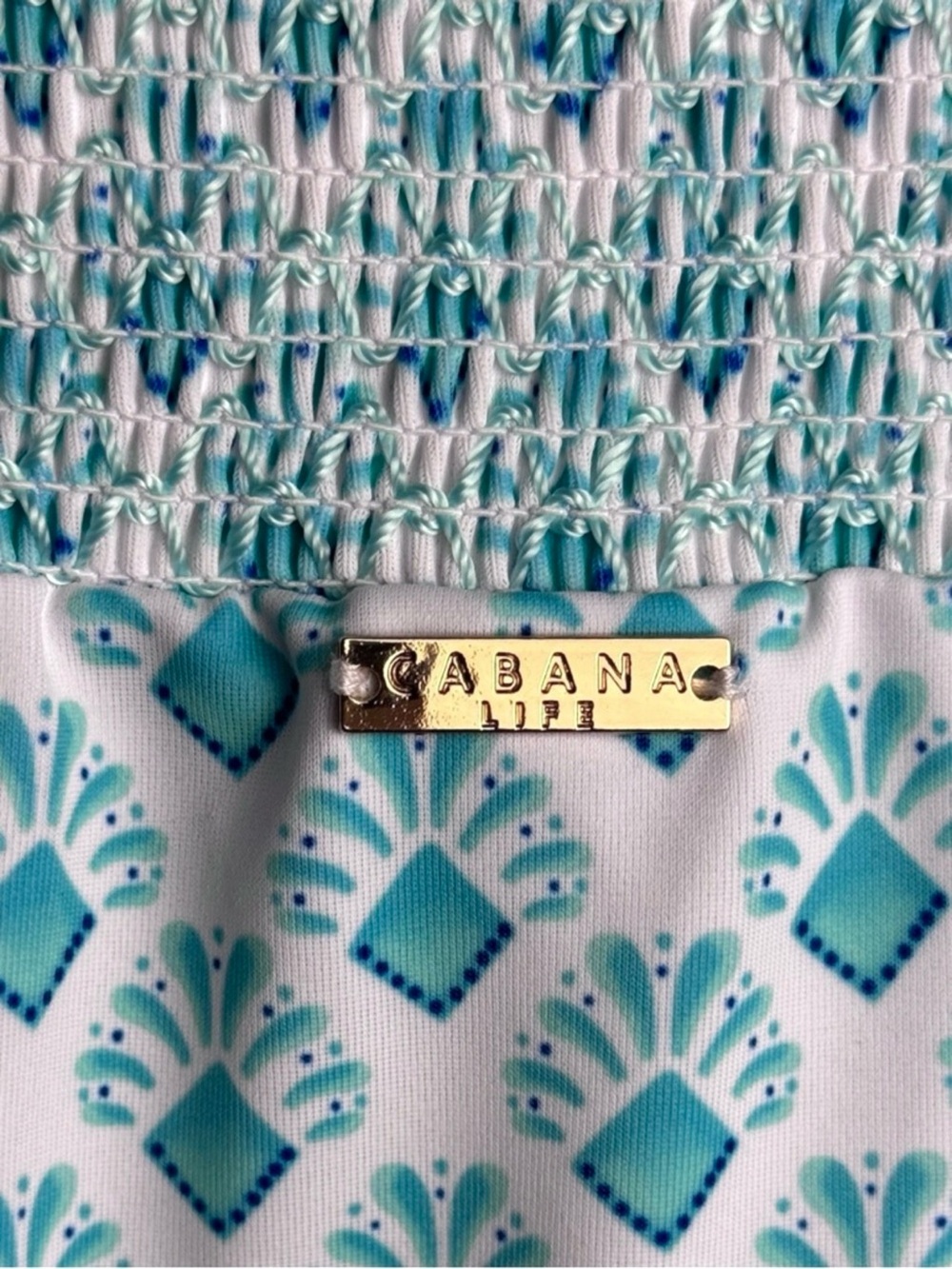 NWT Cabana Life XL Blue and White Off-Shoulder Tassel  Dress Resort Beach UPF 50 - Picture 7 of 14